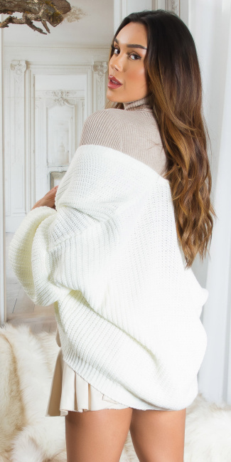 Musthave Oversized chunky knit Cardigan White